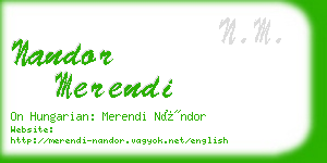 nandor merendi business card